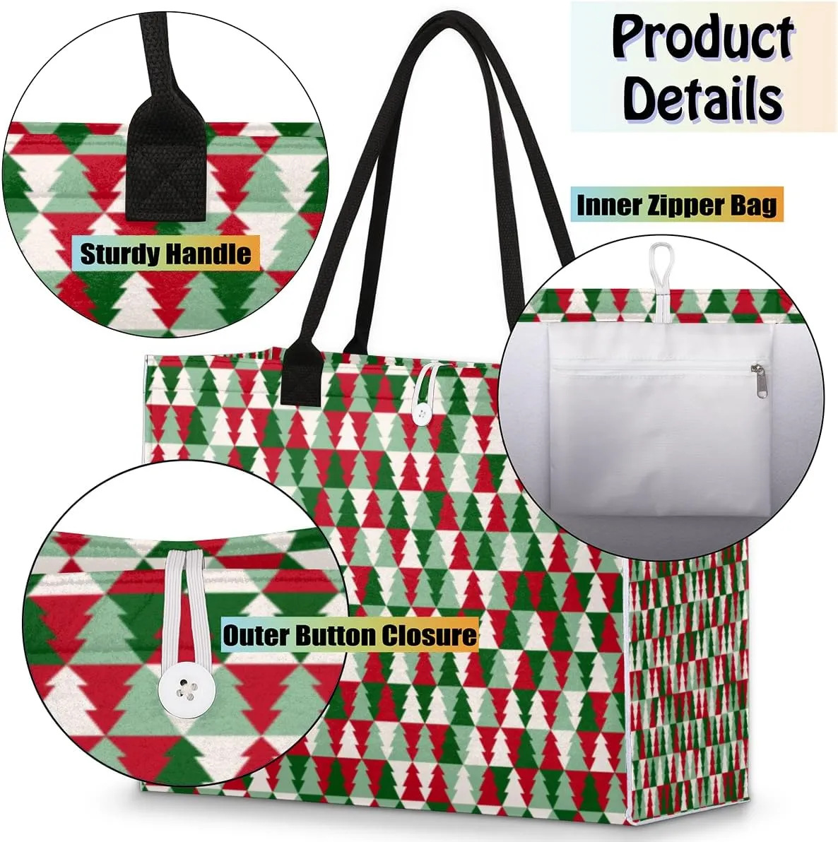Cherry Retro Grunge Large Tote Bag Large Shoulder Bag For Women Teachers Nurses Work Shopping Travel Daily Use