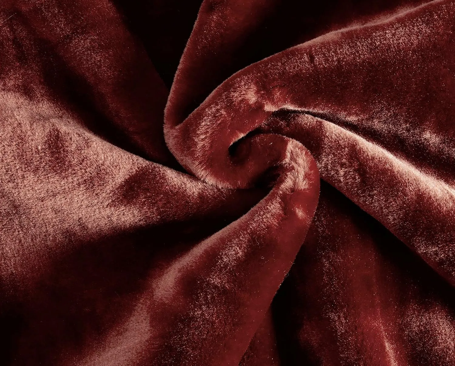 Chezmoi Collection Heavy Single Ply 9 Lbs Korean Style Faux Mink Blanket, 750GSM Thick Silky Soft Plush Raschel Mink Blanket, 85" x 95" King, Solid Burgundy