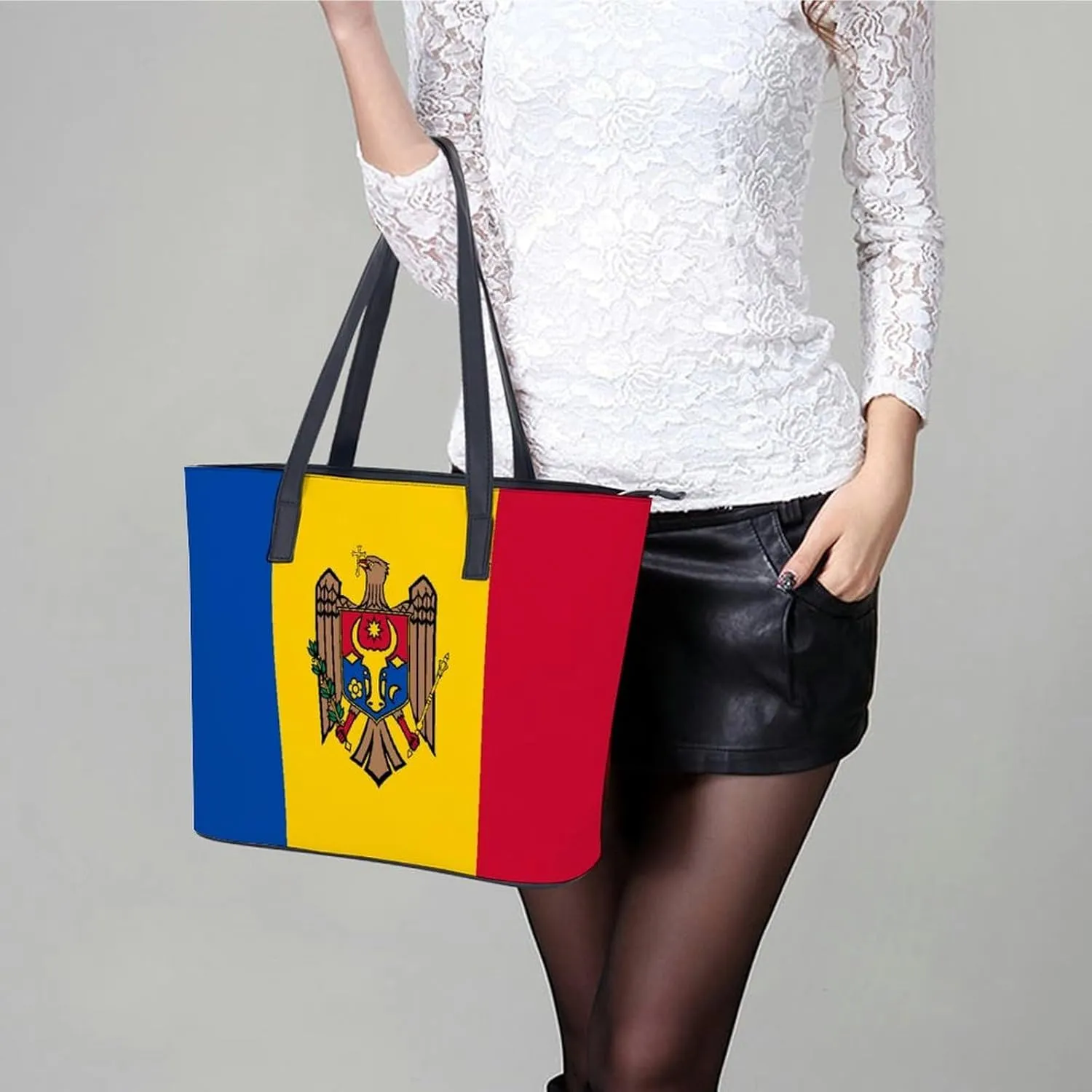 Chic Marshall Lslands Flag Shoulder Bag for Women Large Capacity Leather Tote Perfect for Travel