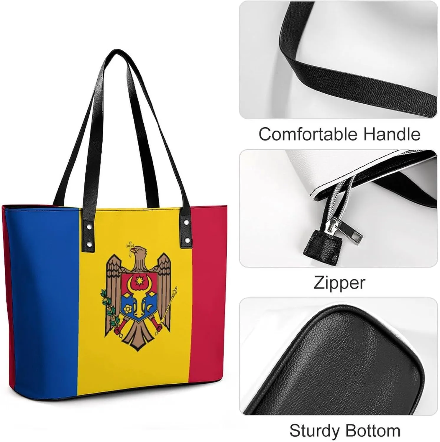 Chic Marshall Lslands Flag Shoulder Bag for Women Large Capacity Leather Tote Perfect for Travel
