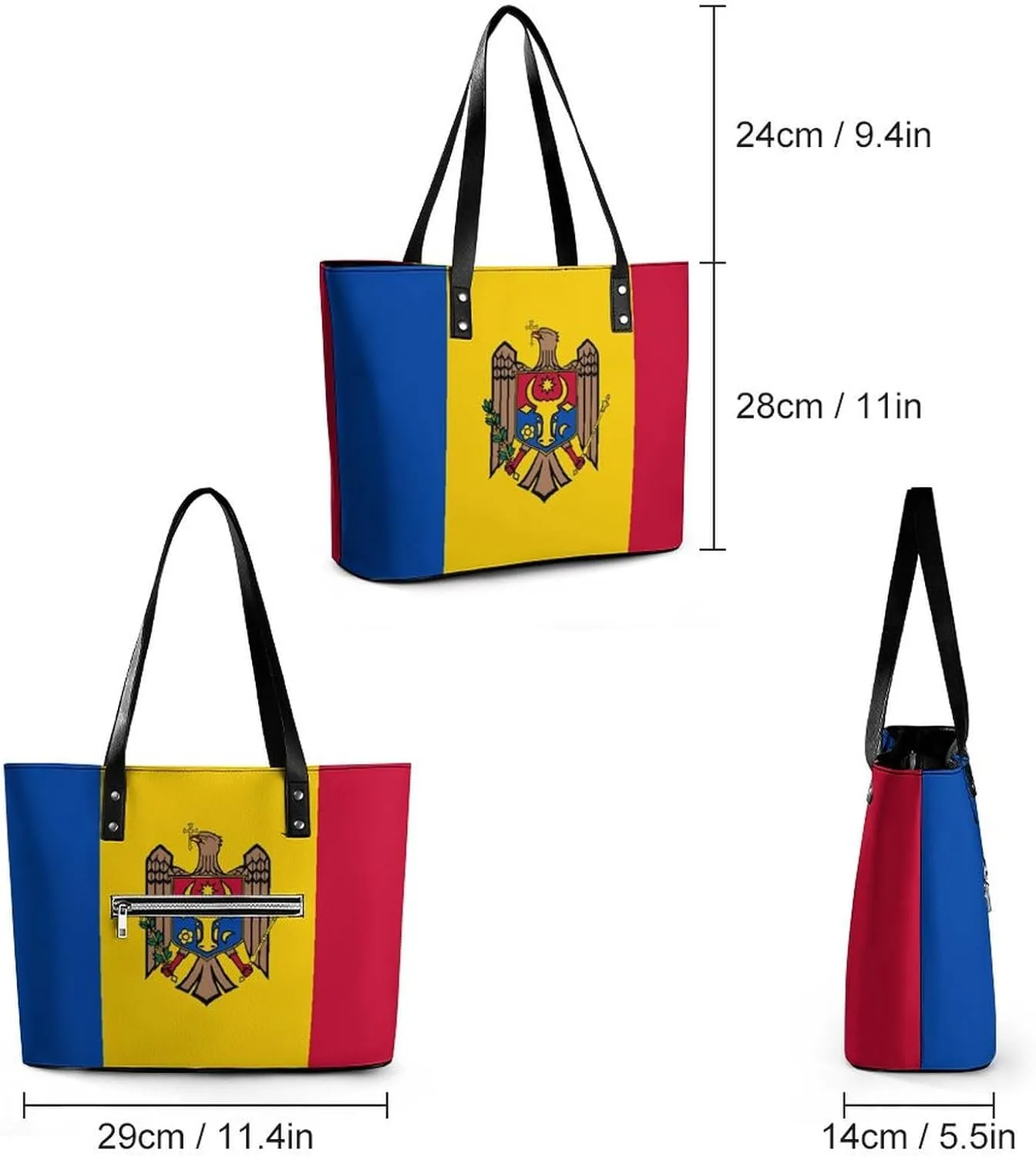 Chic Marshall Lslands Flag Shoulder Bag for Women Large Capacity Leather Tote Perfect for Travel