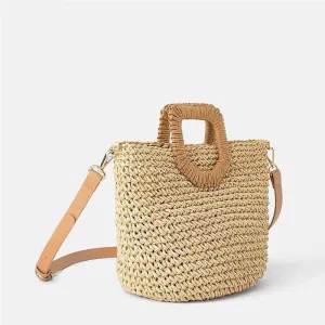 Chic Straw Crossbody Beach Bag