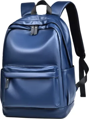 Classic Backpack for Men, PU Leather Large Capacity Travel Bookbag Lightweight Casual Daypack for Travel Work College