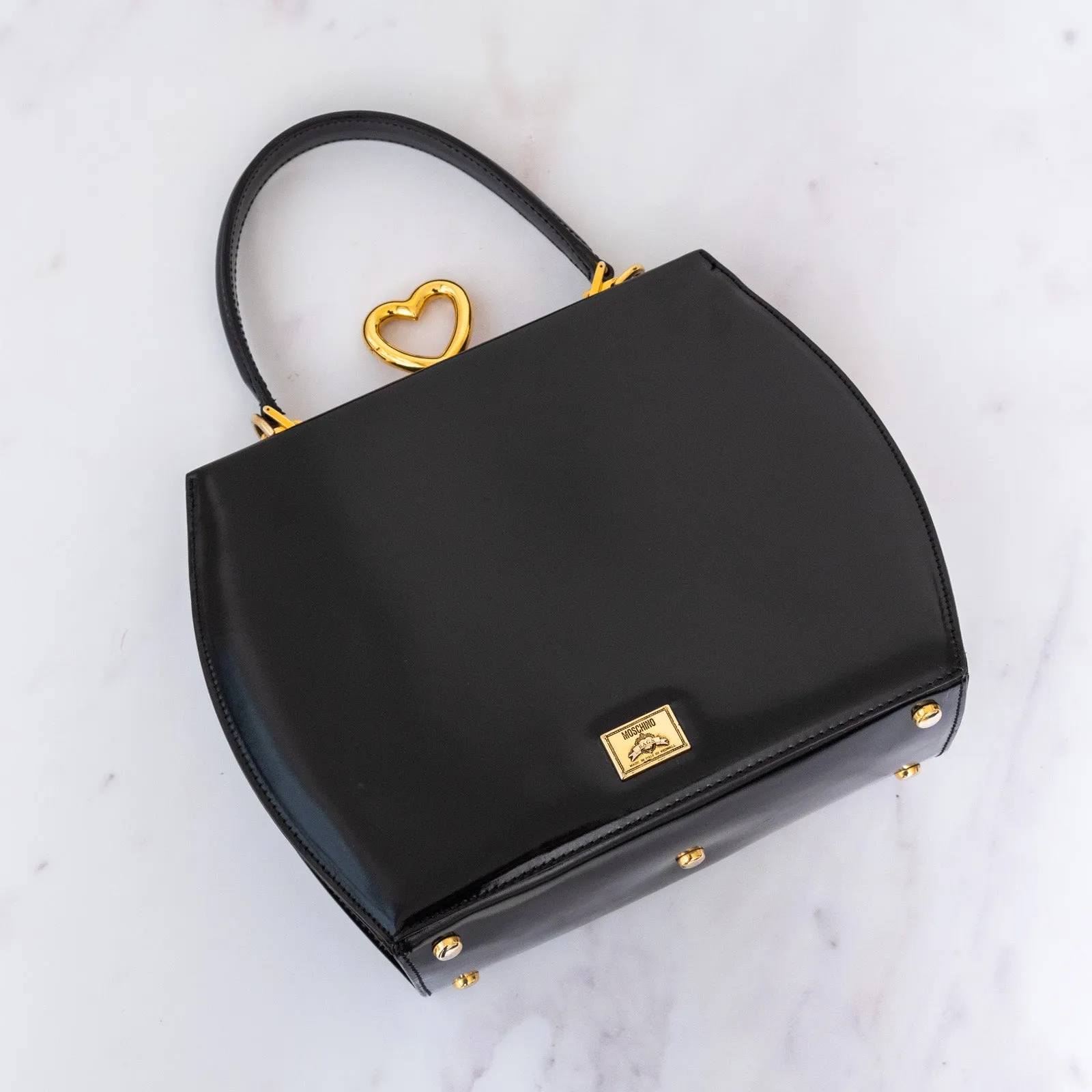 Clear communication Bag Shockproof Moschino Black Leather
