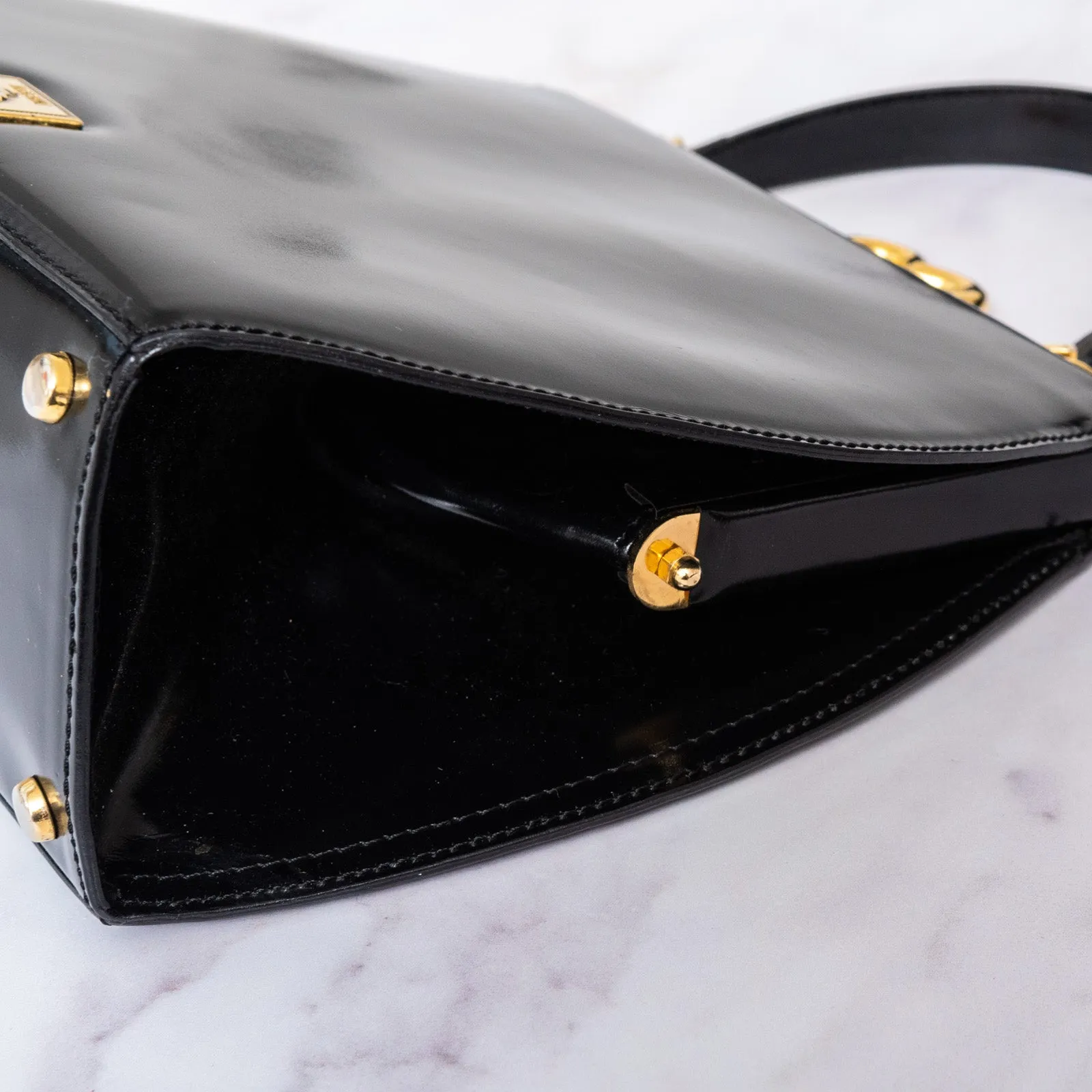 Clear communication Bag Shockproof Moschino Black Leather