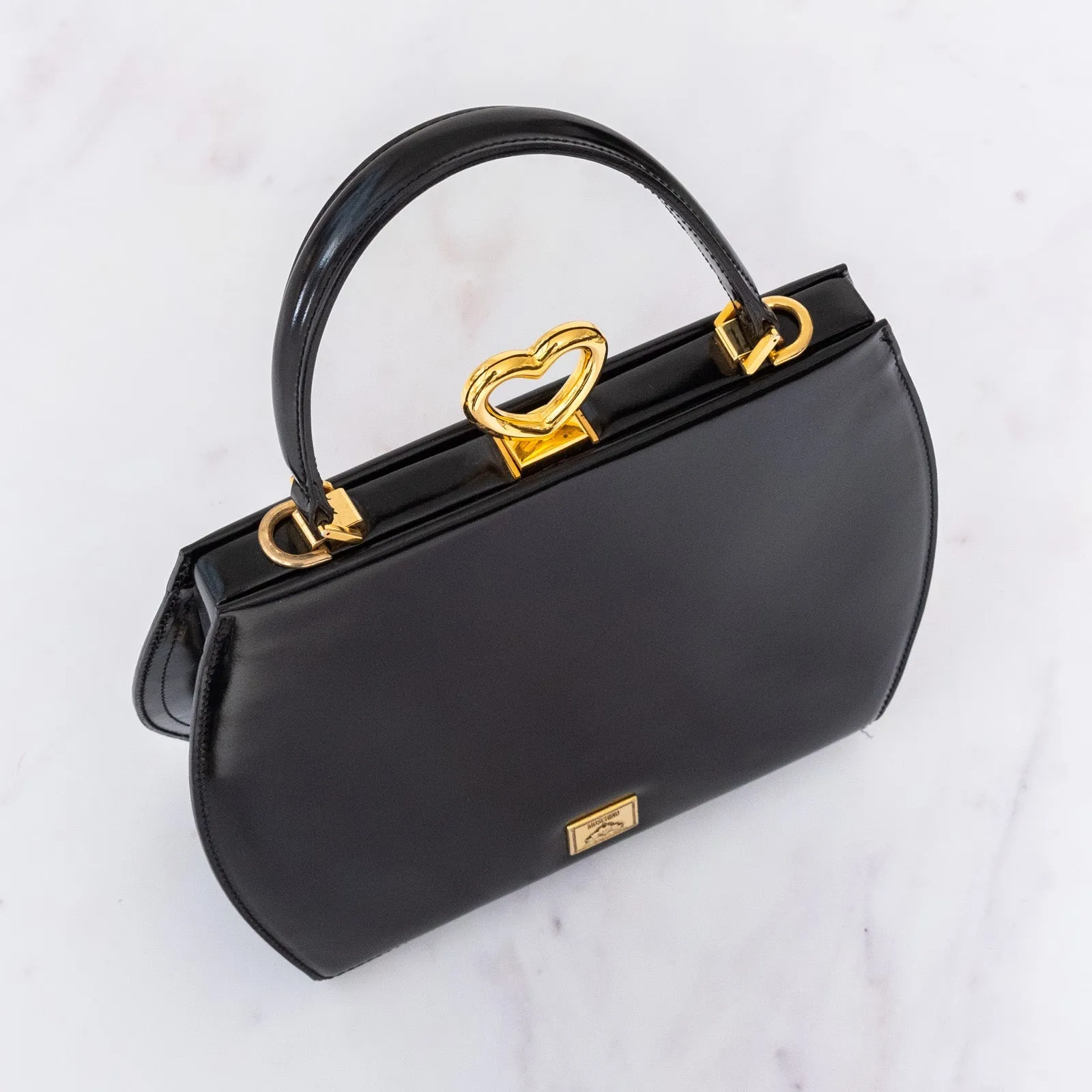 Clear communication Bag Shockproof Moschino Black Leather