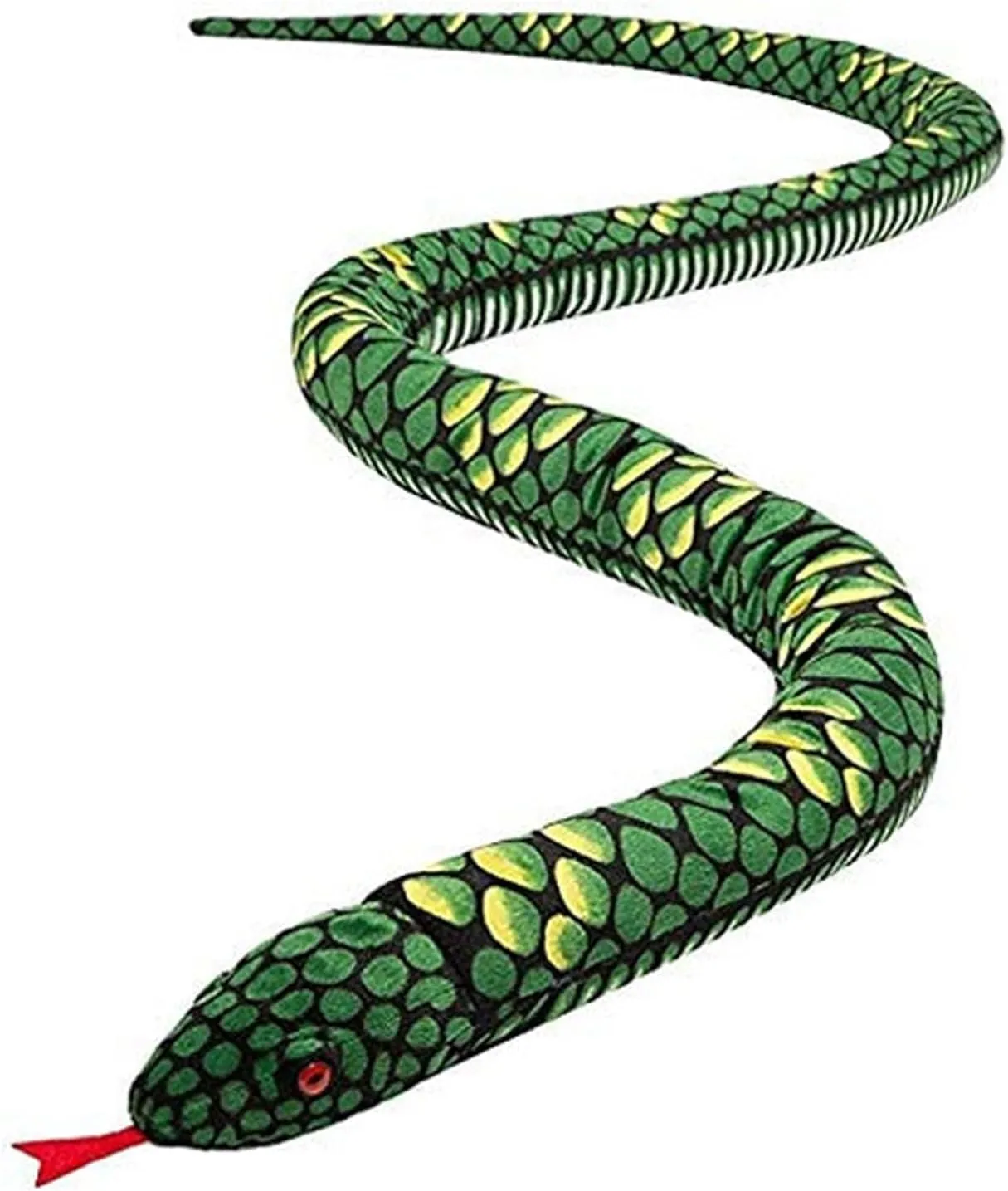 Clobeau 78" Realistic Snake Stuffed Animal Plush Toy, Giant Lifelike Stuffed Snake Stuff Animal for Kids (Green-110)