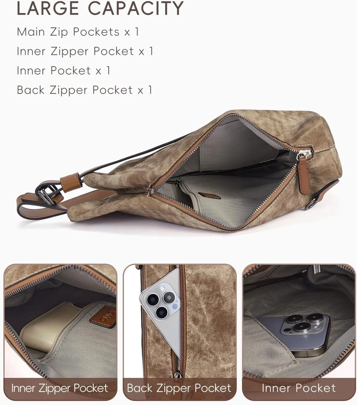 CLUCI Crossbody Bags for Women, Denim Sling Bags for Women, Cross Body Bag for Woman,Leather Cross Body Bag Daypack
