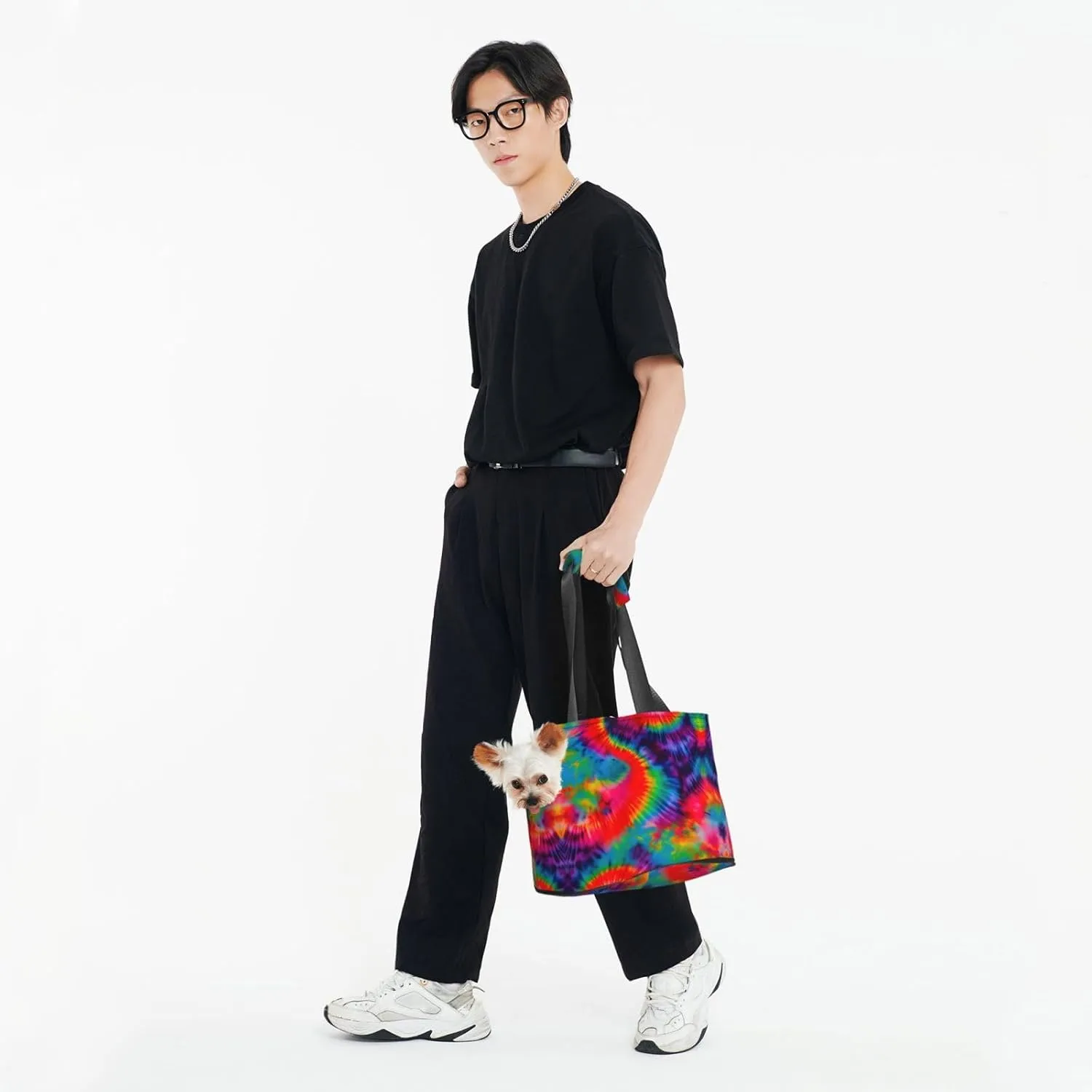 Colorful Tie Dye Pattern Stylish and Portable Pet Crossbody Bag - Pet Tote Bag for Small Dogs - Pet Tote Bag, Crossbody Bag for Petsï¼Œ