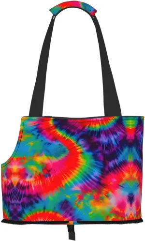 Colorful Tie Dye Pattern Stylish and Portable Pet Crossbody Bag - Pet Tote Bag for Small Dogs - Pet Tote Bag, Crossbody Bag for Petsï¼Œ