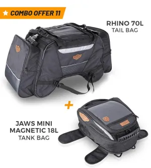 Combo 11: Rhino 70L Tail Bag   Jaws Mini Magnetic 18L Tank Bag