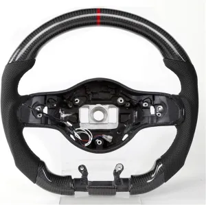 Compatible For Benz AMG G63 C63 E63 S63 2018  Leather Steering Wheel LED Carbon Fiber Steering Wheel(Carbon Fiber)