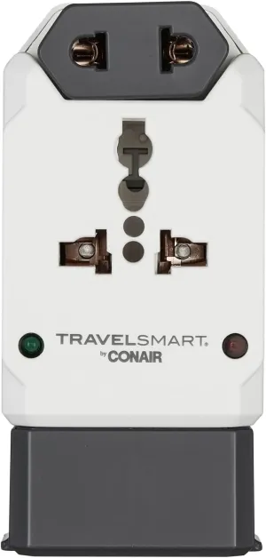 Conair Universal Travel Adapter with USB, European Plug Adapter with Surge Protection, All-in-One Travel Adapter Worldwide