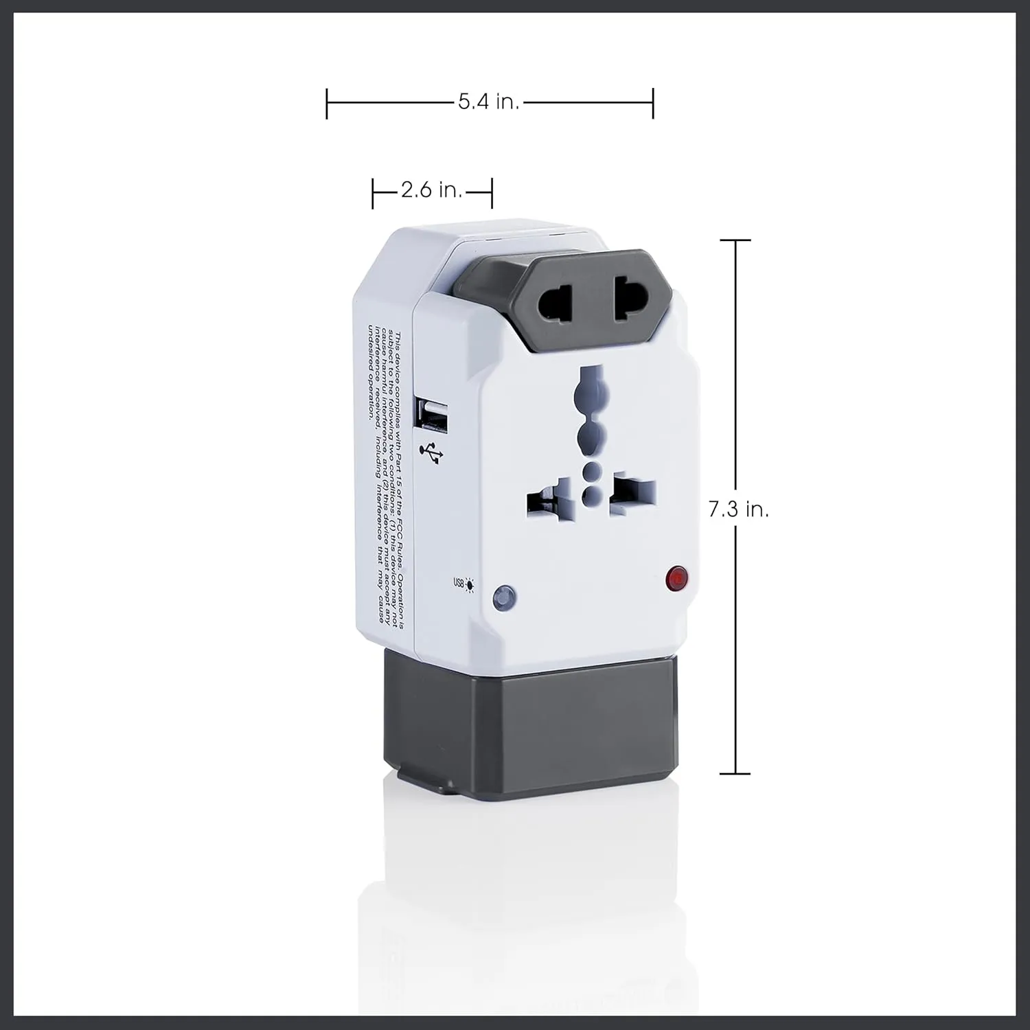Conair Universal Travel Adapter with USB, European Plug Adapter with Surge Protection, All-in-One Travel Adapter Worldwide