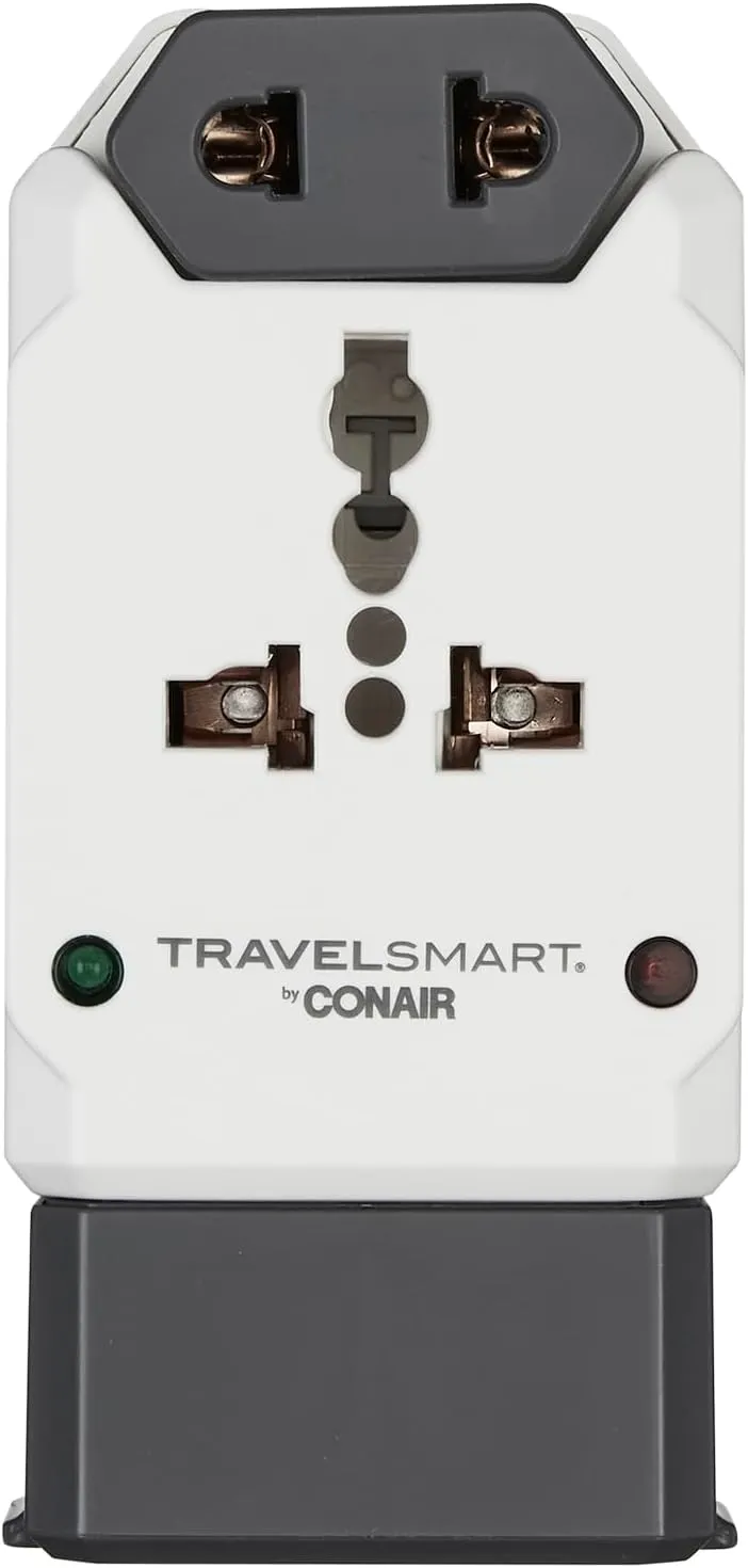 Conair Universal Travel Adapter with USB, European Plug Adapter with Surge Protection, All-in-One Travel Adapter Worldwide