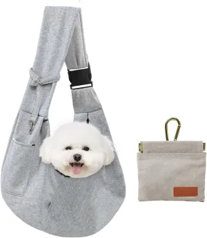 CONLI Dog Slings for Small Dogs,with Dog Treat Pouch.Adjustable Strap & Buttons Closure.Reversible Design.Up to for Small Dogs and Cats 12 lbs