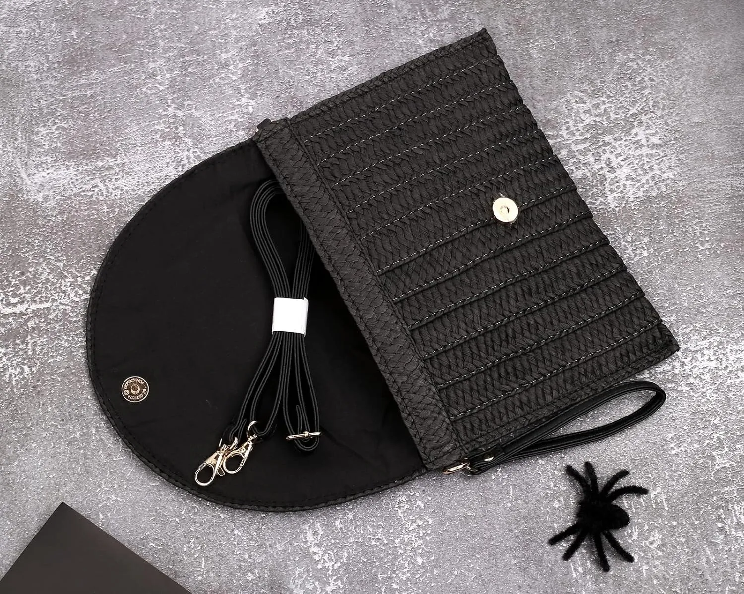 COOKOOKY Straw Clutch Handbag Summer Beach Straw Purse for Women woven Envelope Bag