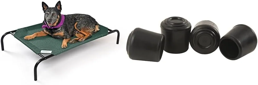 Coolaroo Original Cooling Elevated Dog Bed with 4 SoftTouch Rubber Leg Tips, Medium, Brunswick Green
