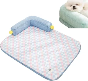 Cooling Mat for Dogs & Cats - Self Cooling Pet Pad, Non-Slip & Chew Resistant, Portable for Crates, Beds, and Travel, Machine Washable for Small to Large Pets (Sky Blue)