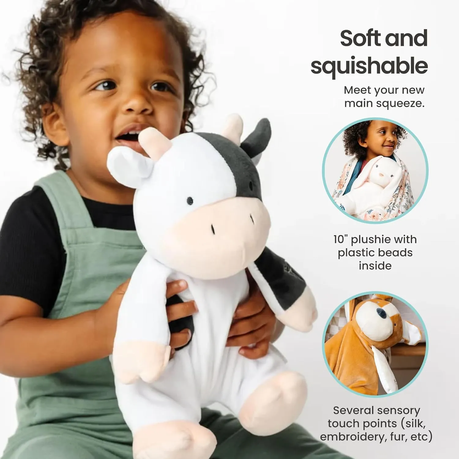 Copper Pearl Squish Plush: Soft 10” Puppy Stuffed Animal, Baby Toys Plushies for Girls and Boys - Pepper Puppy