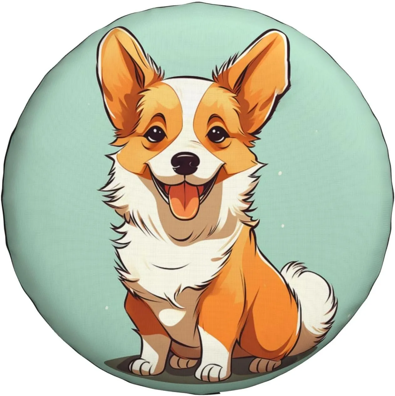 Corgi Cute Dog Tire Cover Outdoor Waterproof Snow Sun Rain Wheel Cover Portable Wheel Bags Camper Spare Tire Cover Universal Car Tire Protectors for Trailer RV SUV
