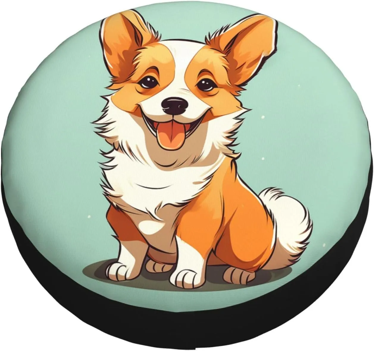 Corgi Cute Dog Tire Cover Outdoor Waterproof Snow Sun Rain Wheel Cover Portable Wheel Bags Camper Spare Tire Cover Universal Car Tire Protectors for Trailer RV SUV