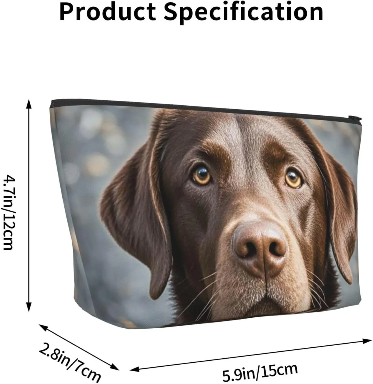 Cosmetic Bag Portable Makeup Bag Brown Labrador Retriever Toiletry Bag Large Capacity Zipper Pouch Waterproof Toiletry Pouch Makeup Organizer Case for Women Men