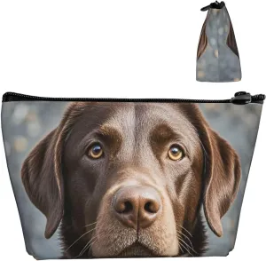 Cosmetic Bag Portable Makeup Bag Brown Labrador Retriever Toiletry Bag Large Capacity Zipper Pouch Waterproof Toiletry Pouch Makeup Organizer Case for Women Men