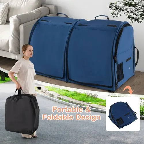 Costway - 2-in-1 Portable Pet Carrier Dog & Cat Travel Backpack Navy