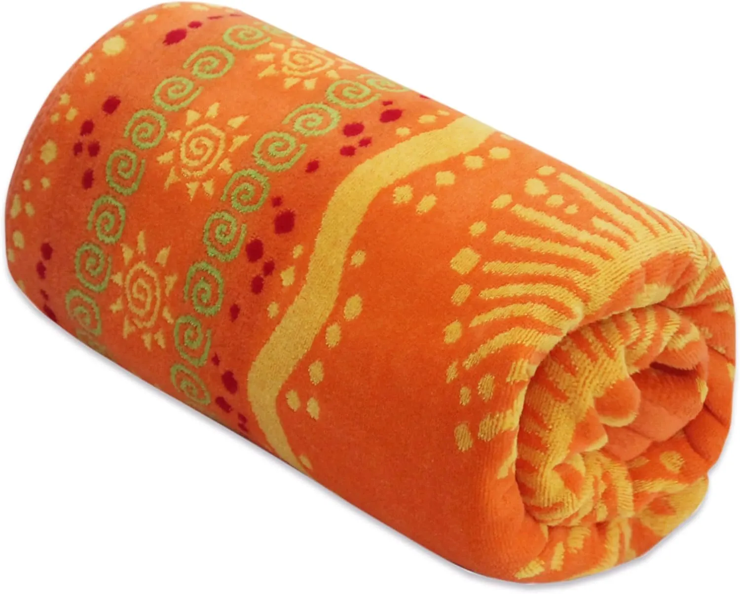 COTTON CRAFT Oversized Beach Towel for Two - 58x68 - Pure Cotton Jacquard Velour Extra Wide XL Beach Blanket Towel - Big & Huge Pool Bath 450 GSM Thick Plush Super Soft Luxury - Sunshine Orange Yellow