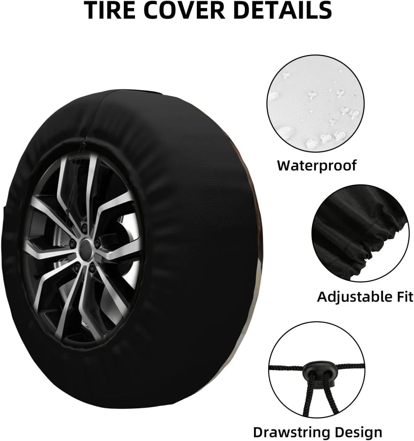 Couple Horse Spare Tire Cover Weatherproof Automotive Wheel Cover Waterproof Dust-Proof Tire Protectors Travel Trailer Camper Tire Covers Universal 15 inch