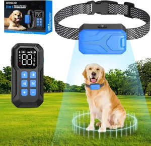CPPSLEE Wireless Dog Fence System, 2 in 1 Electric Fence for Dogs with Training Collar Adjustable Range UP to 1000ft