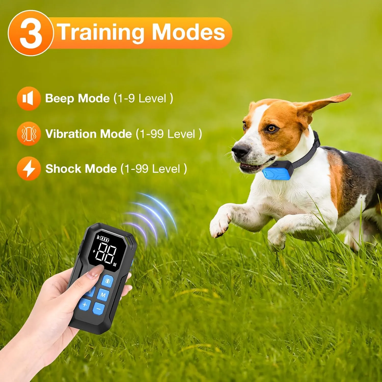 CPPSLEE Wireless Dog Fence System, 2 in 1 Electric Fence for Dogs with Training Collar Adjustable Range UP to 1000ft