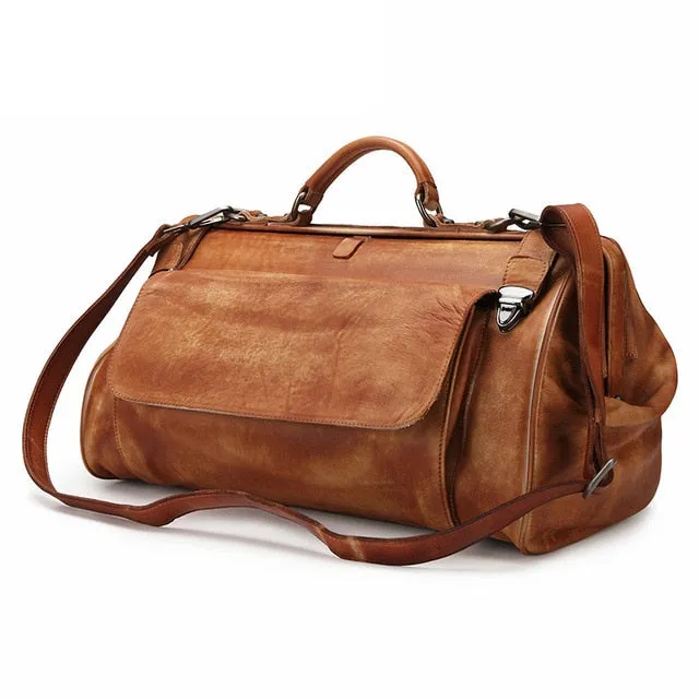 Crazy Horse Genuine Leather Travel Bag Men Vintage Travel Duffel bag big Cow Leather Carry On Luggage Weekend large shoulder Bag