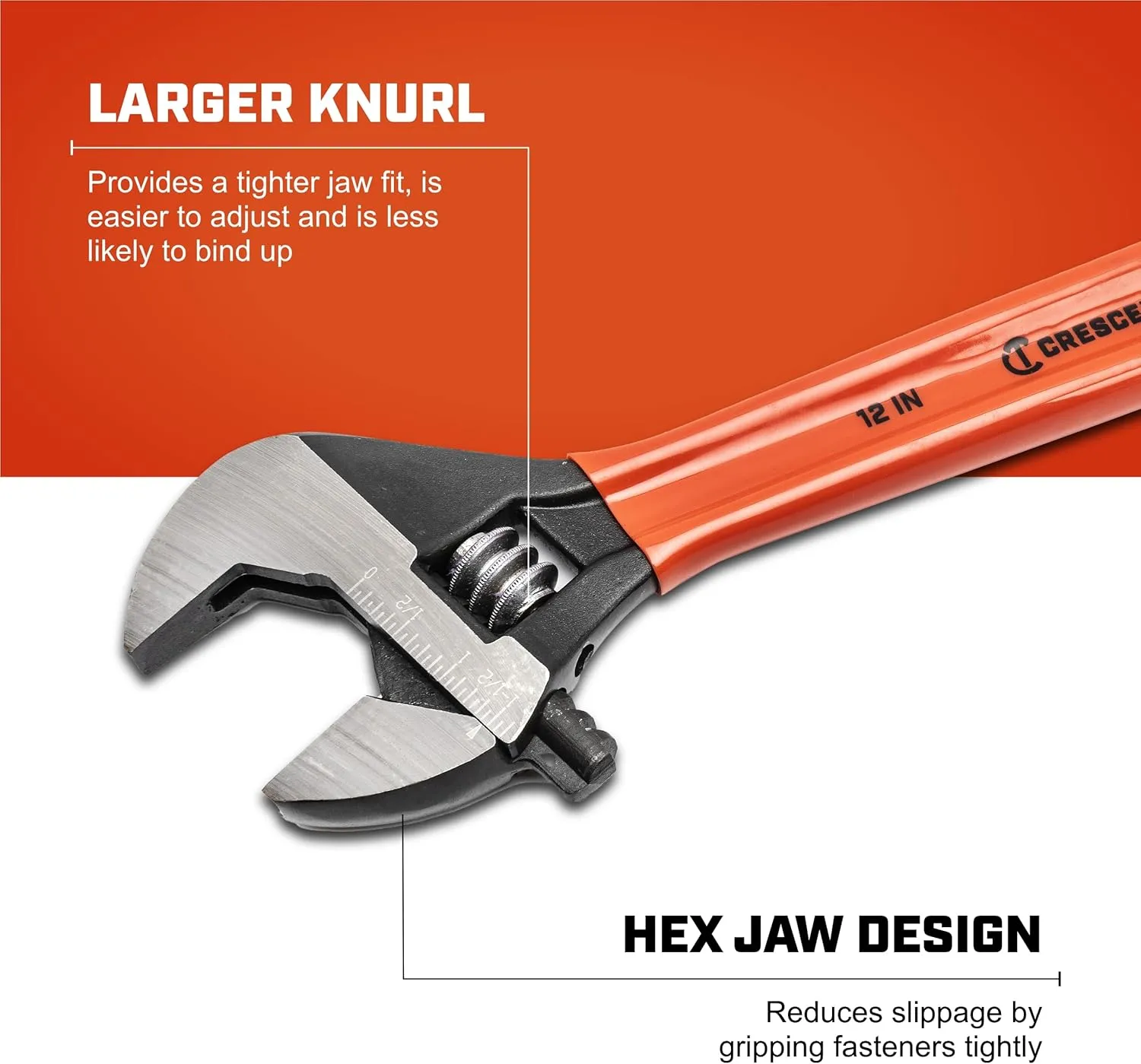 Crescent 12" Adjustable Black Oxide Cushion Grip Wrench - Carded - AT212CVS