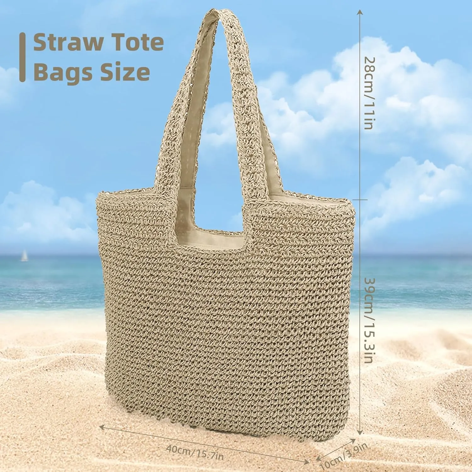 Crescent Straw Shoulder Handbag for Women Summer Beach Tote Raffia Woven Purse Hobo Underarm Bag 2025