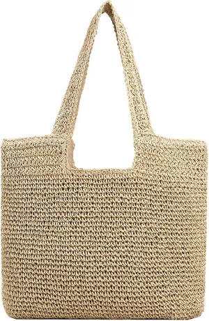 Crescent Straw Shoulder Handbag for Women Summer Beach Tote Raffia Woven Purse Hobo Underarm Bag 2025