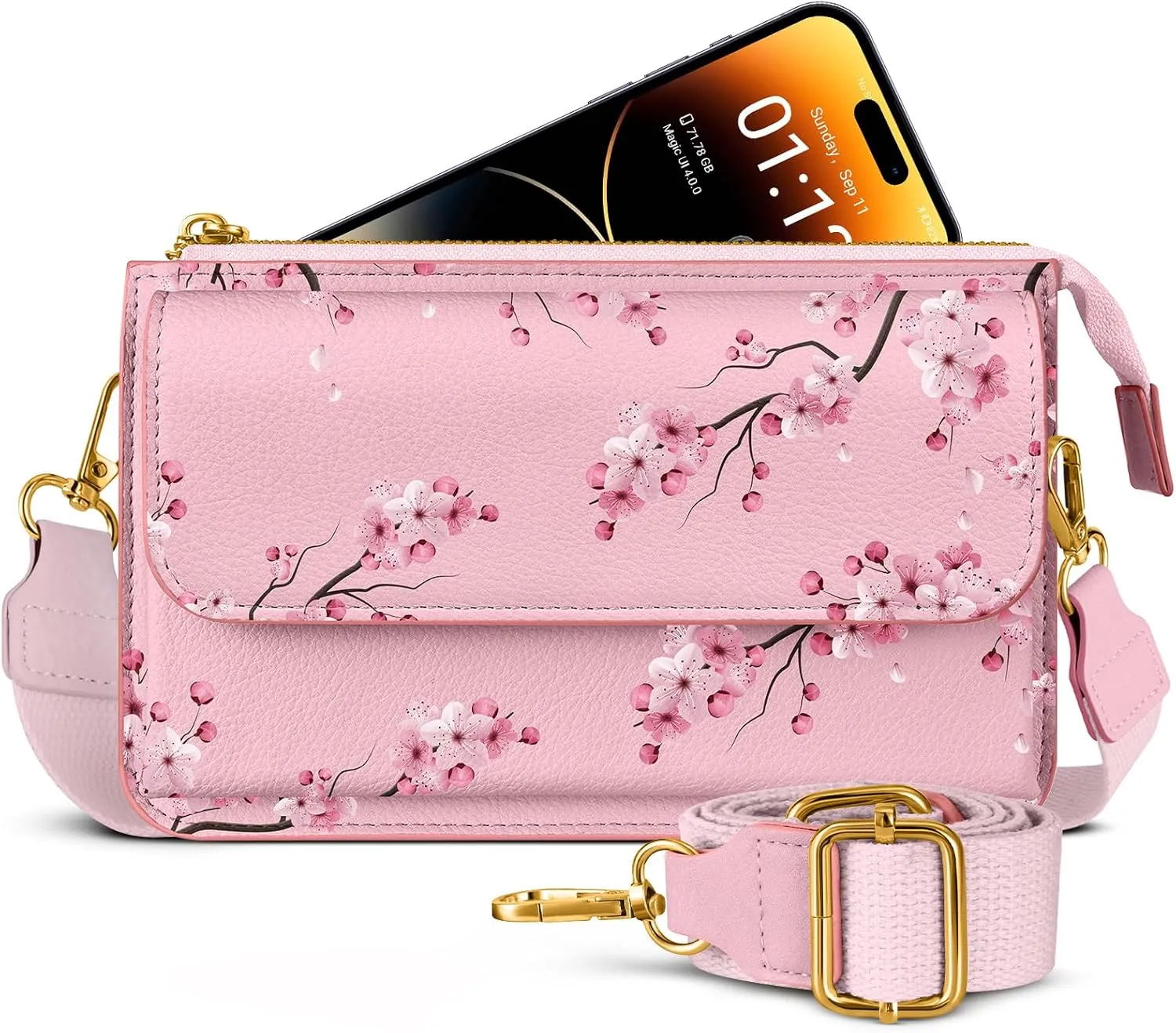 Crossbody Bag Cellphone Purse Wallet for Women - Leather Cellphone Purse Bag with Adjustable Shoulder Strap Girl