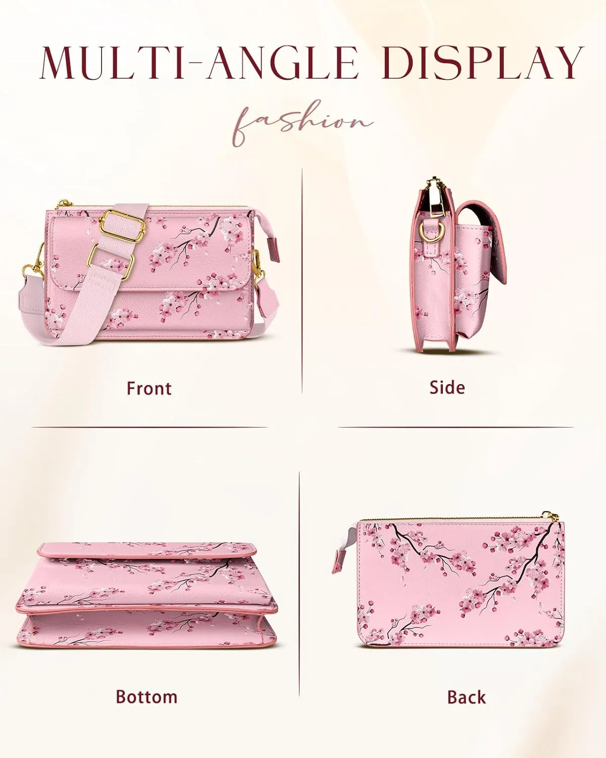 Crossbody Bag Cellphone Purse Wallet for Women - Leather Cellphone Purse Bag with Adjustable Shoulder Strap Girl