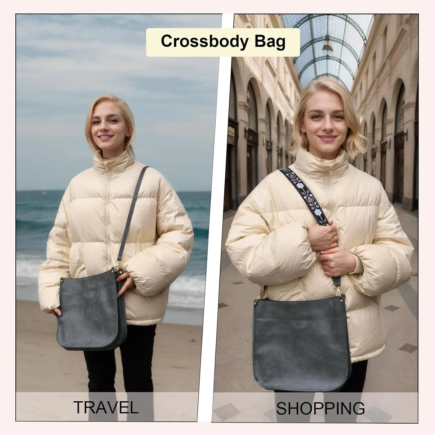 Crossbody Bags for Women Handbags Shoulder Bag with Adjustable Strap Women's Crossbody Purses Vegen Leather Hobo Bags