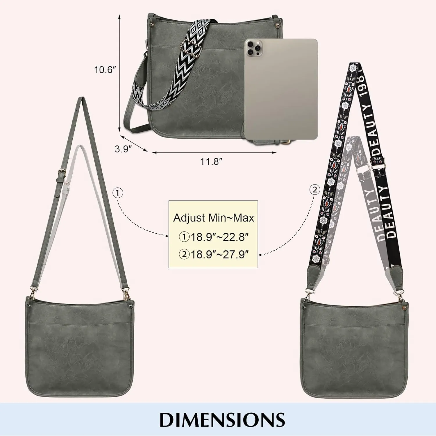 Crossbody Bags for Women Handbags Shoulder Bag with Adjustable Strap Women's Crossbody Purses Vegen Leather Hobo Bags
