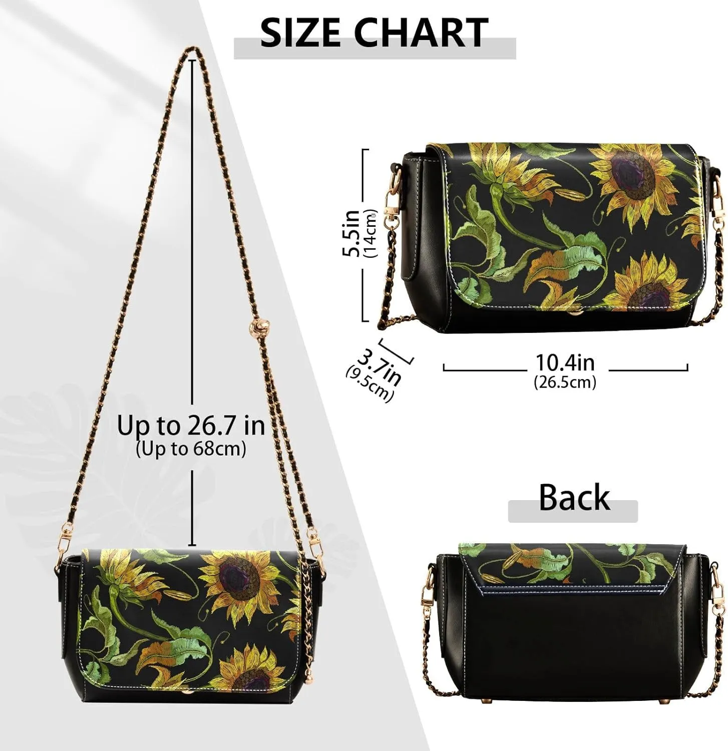 Crossbody Bags for Women Trendy Women's Black Shoulder Bag Small PU Leather Flap Cross Body Bag Handbags