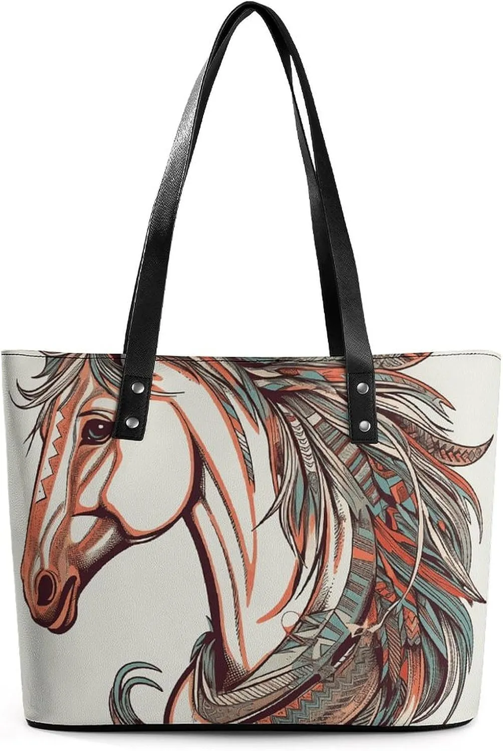 Cupid Arrow Love Horse Leather Lady's Handbag Crossbody Purse for Women Ladies Soft Shoulder Bag Medium Roomy Handbag Fashion Tote Top Handle Satchel