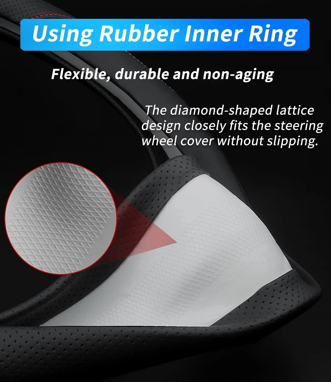 Custom-Fit for Acura Steering Wheel Cover, Premium Leather Car Steering Wheel Cover with Logo, Non-Slip, Breathable, for Acura Accessories (A-Style,for Acura)