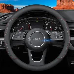 Custom-Fit for Acura Steering Wheel Cover, Premium Leather Car Steering Wheel Cover with Logo, Non-Slip, Breathable, for Acura Accessories (A-Style,for Acura)