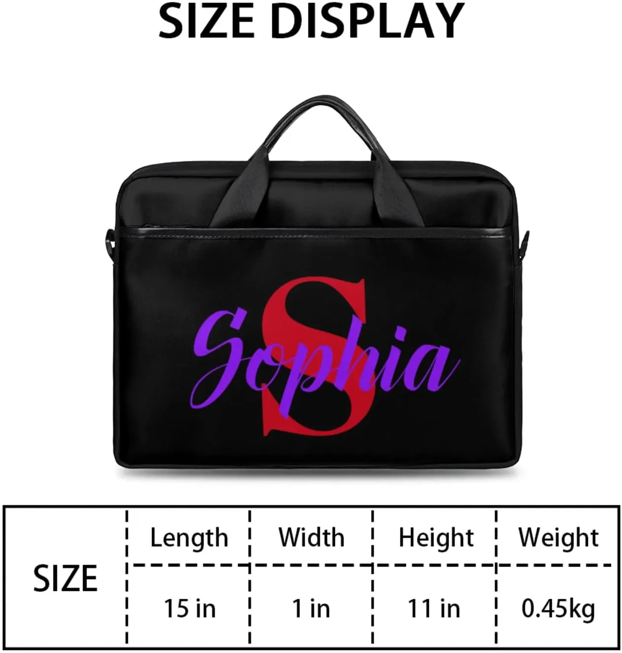 Custom Laptop-Bag with Name,Lightweight Portable Personalized Shoulder Computer-Bag,Customized Briefcase for Adult