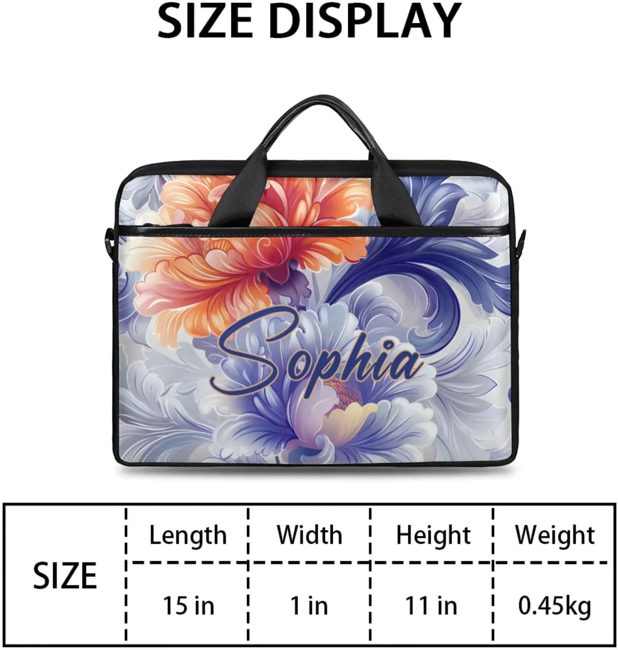 Custom Laptop-Bag with Name,Lightweight Portable Personalized Shoulder Computer-Bag,Customized Briefcase for Women