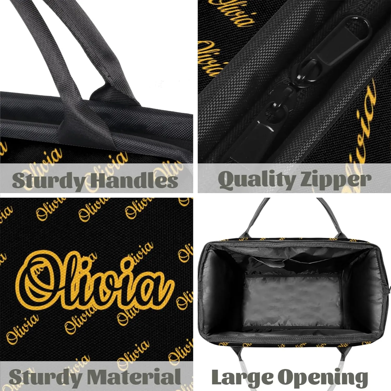 Custom Sport Duffel Bags Personalized Travel Overnight Bag Waterproof Dance Bag Lightweight Carry-On Tote for Women Men 15.2in, Black Yellow