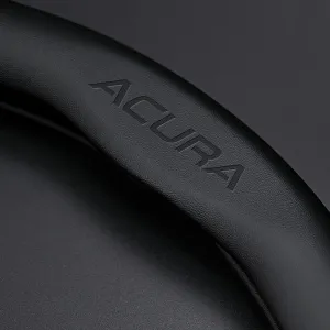 Customized Steering Wheel Cover Compatible with Acura, Napaa Leather&Carbon Fiber Texture Steering Wheel Cover, Includes 2 Coasters and USB Fast Charging Cable (Black)
