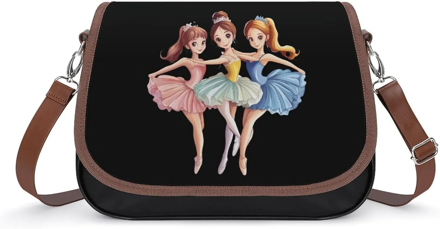Cute Ballet & Ballerina Crossbody Bags for Women Leather Tote Bag Handbag Purse for Work Travel